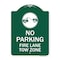 Signmission Fire Lane Tow Zone with Graphic, Green & White Aluminum Architectural Sign, 18" x 24", GW-1824-23980 A-DES-GW-1824-23980 - alternate 1